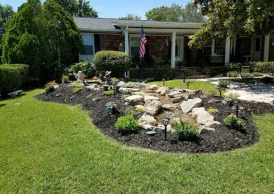 Outdoor Pondless Waterfall Installation