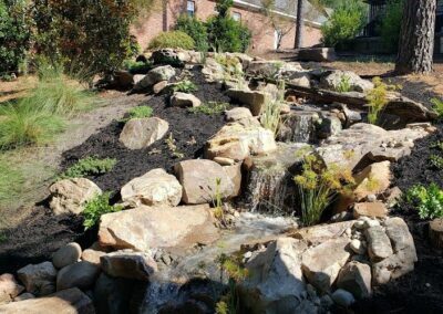 Outdoor Pondless Waterfall Installation